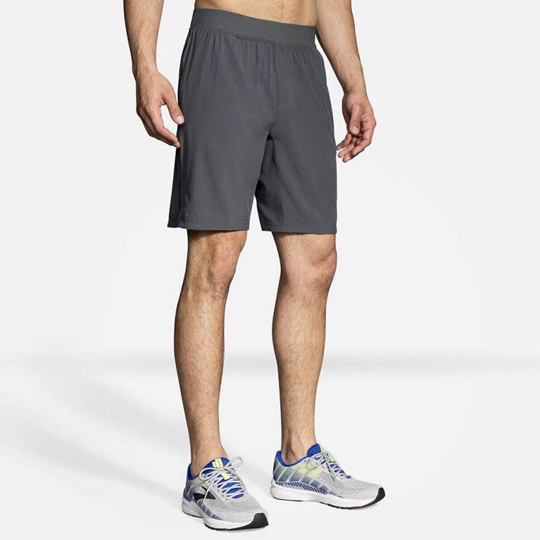 Brooks EQUIP 9 Running Shorts Mens Outlet - Grey (FTV504872)